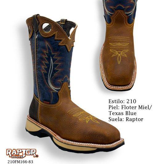 BOTA RAPTOR 210 FLOTER MIEL/TX BLUE CON CASQUILLO