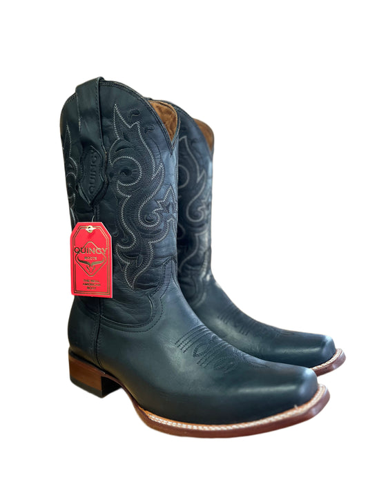 BOTA QUINCY HORMA RODEO CUADRADA COLOR NEGRO