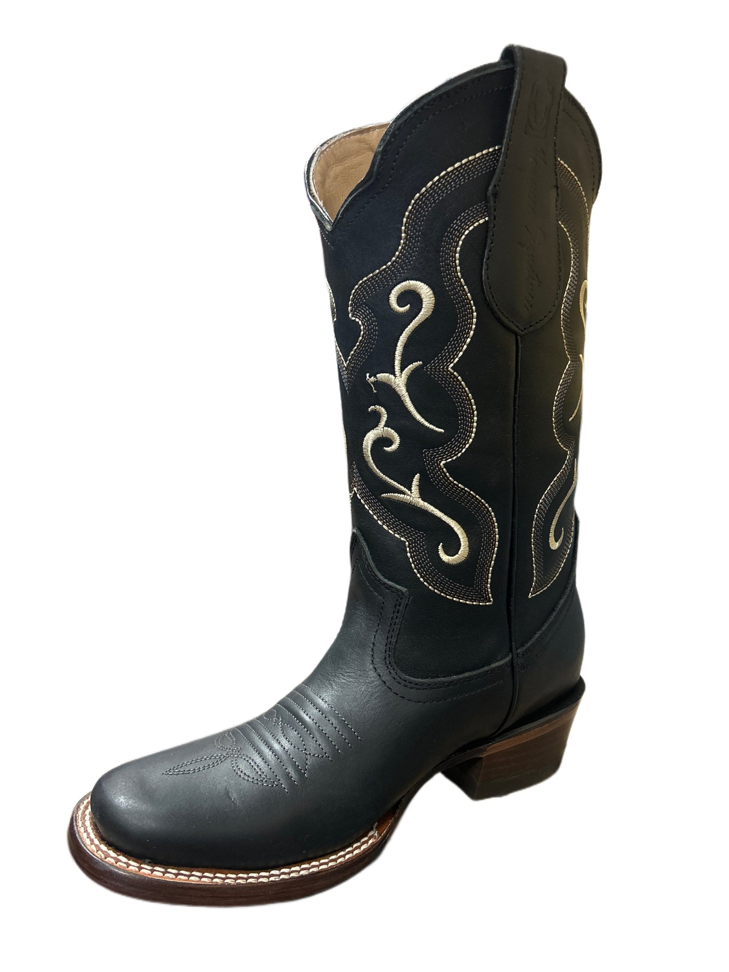 BOTA EL VAQUERO MUJER RODEO SQUARE TOE BLACK 245001