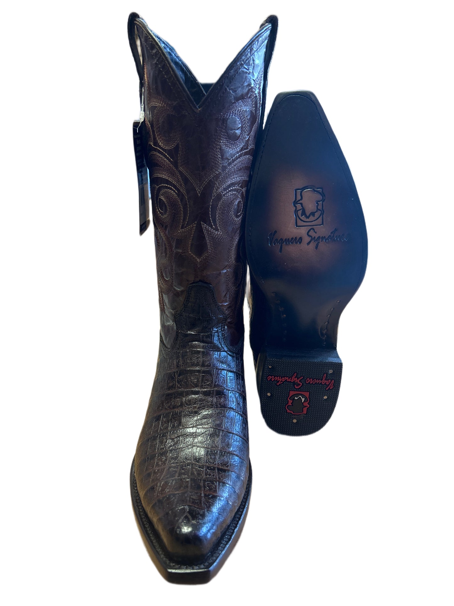 BOTA EL VAQUERO PRINT LEATHER CAIMAN BELLY COLOR CHOCOLATE