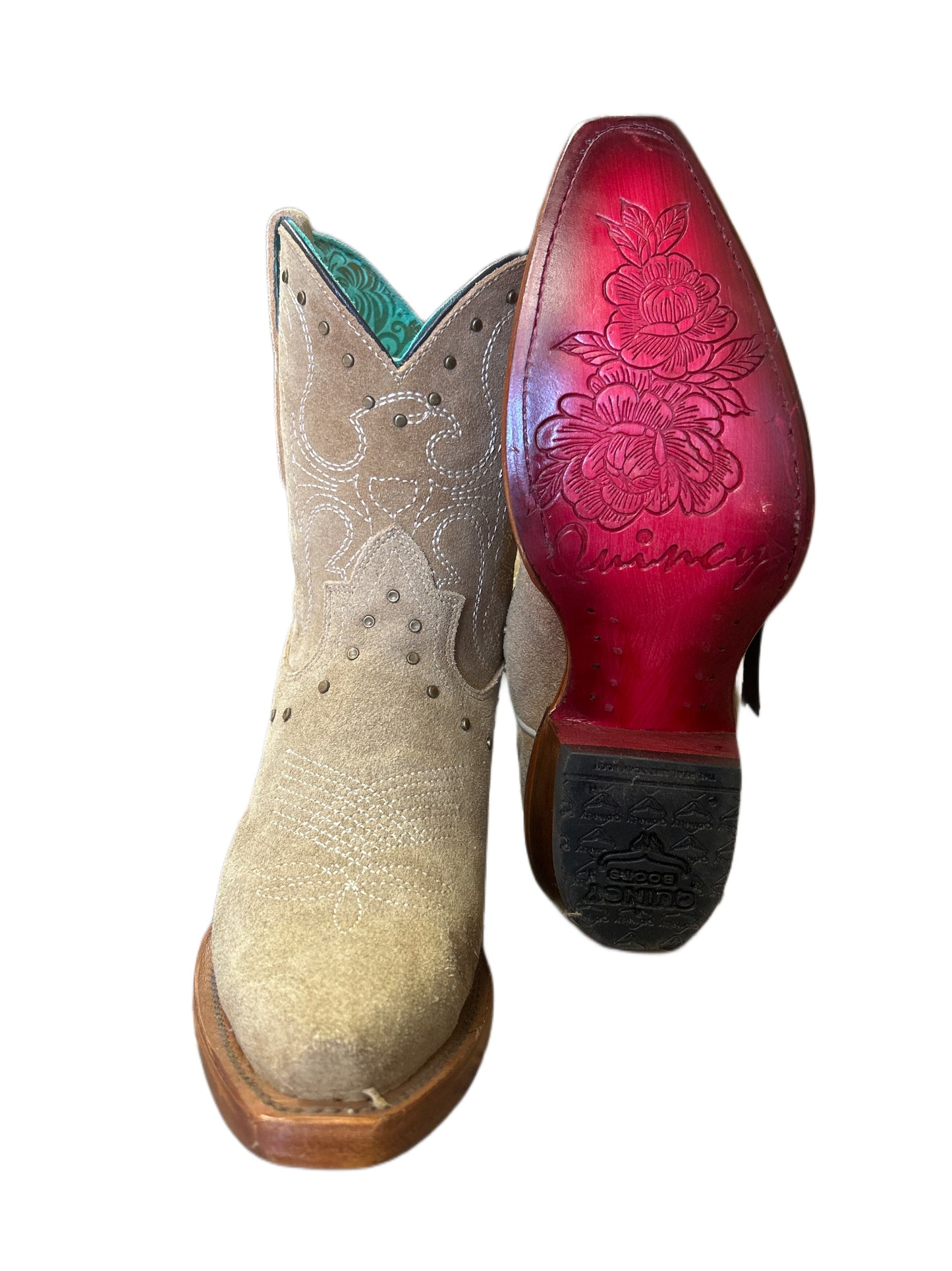 BOTA VAQUERA QUINCY MUJER SNIP TOE TOBACCO