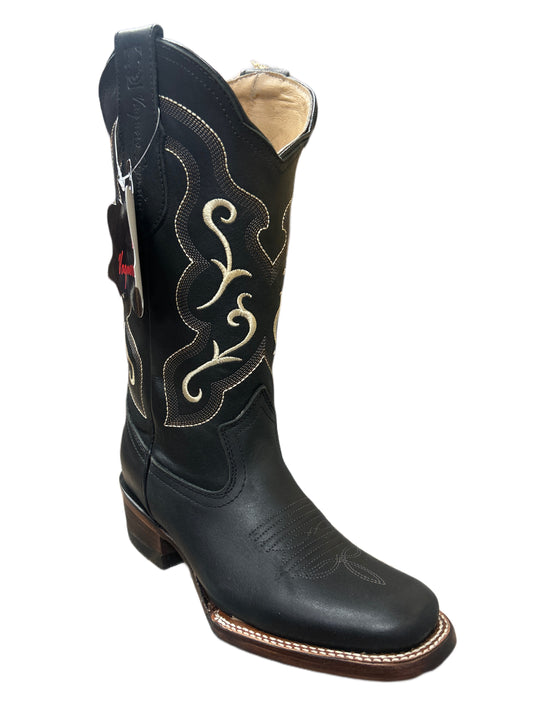 BOTA EL VAQUERO MUJER RODEO SQUARE TOE BLACK 245001